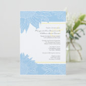 aangepast:Sunflower Wedding Invite: Geel en Lt Bla Kaart (Staand voorkant)