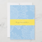 aangepast:Sunflower Wedding Invite: Geel en Lt Bla Kaart (Achterkant)