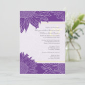 aangepast:Sunflower Wedding Invite: Geel Paars526 Kaart (Staand voorkant)