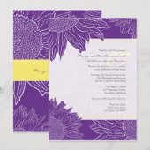 aangepast:Sunflower Wedding Invite: Geel Paars526 Kaart (Voorkant / Achterkant)