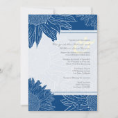 aangepast:Sunflower Wedding Invite: Navy dot&Yello Kaart (Voorkant)