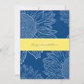 aangepast:Sunflower Wedding Invite: Navy dot&Yello Kaart (Achterkant)