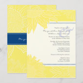 aangepast:Sunflower Wedding Invite: Zeemacht en ge Kaart (Voorkant / Achterkant)