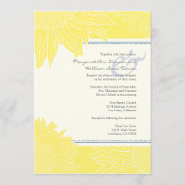 aangepast:Sunflower Wedding Invite: Zeemacht en ge Kaart