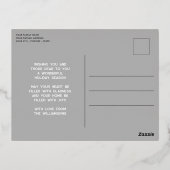 Aangepast superieure, moderne grijze buffelboon Go Folie Feestdagen Briefkaart (Achterkant)