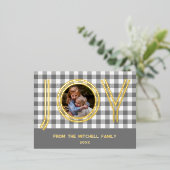 Aangepast superieure, moderne grijze buffelboon Go Folie Feestdagen Briefkaart (Staand Voorkant)