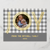 Aangepast superieure, moderne grijze buffelboon Go Folie Feestdagen Briefkaart (Voorkant)