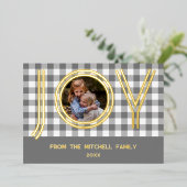 Aangepast superieure, moderne grijze buffelboon Go Folie Feestdagenkaart (Staand Voorkant)