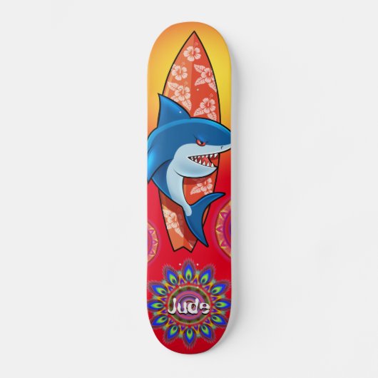 Aangepast surf mandala skateboard voor zomerhaaien (Voorkant)