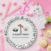 Aangepast sushi Birthday Modern Simple Papieren Bordje (Feest)