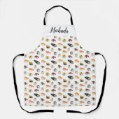 Aangepast sushi Chef Pattern Apron Schort (Voorkant)
