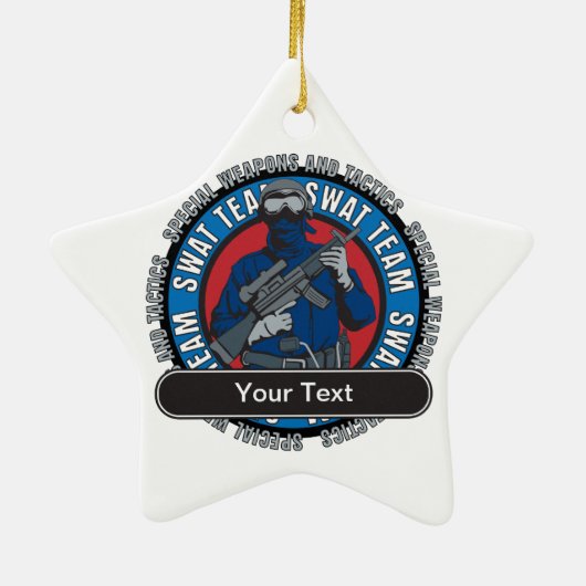 Aangepast SWAT-team Keramisch Ornament (Achterkant)
