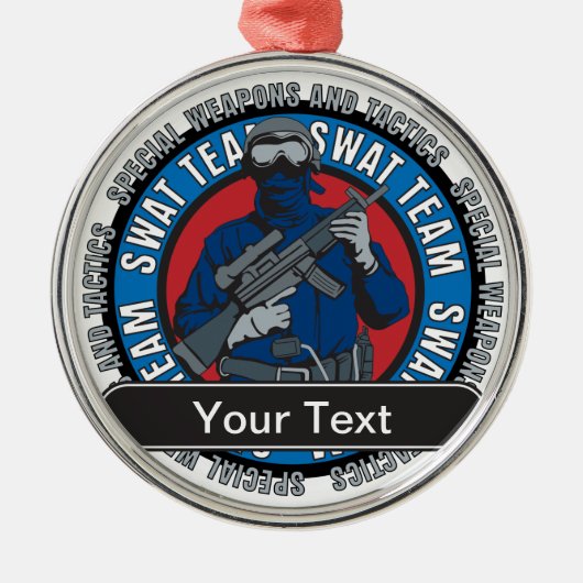 Aangepast SWAT-team Metalen Ornament (Voorkant)