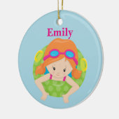 Aangepast swim-meisje keramisch ornament (Links)