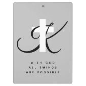 Aangepast symbool voor Christelijk geloof op monog Klembord (Achterkant)