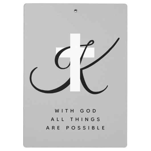 Aangepast symbool voor Christelijk geloof op monog Klembord (Achterkant)