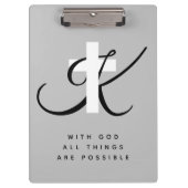 Aangepast symbool voor Christelijk geloof op monog Klembord (Voorkant)