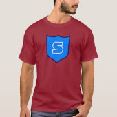Aangepast T-shirt voor superheld Blue Shield Geek (Voorkant)