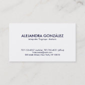 Aangepast taaltolk Navy Blue Visitekaartje (Achterkant)