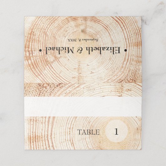 Aangepast tabelnummer Woestijnhuwelijk Plaatskaartje (Buitenkant ongevouwen)