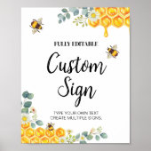 Aangepast Tafelteken voor bijen Poster (Voorkant)