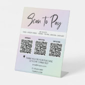 *~* Aangepast - Tafeltent QR 3 BETALING Tafelblad Reclamebord Met Voetstuk (Voorkant)