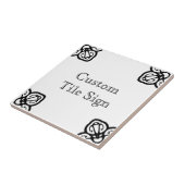 Aangepast tapijtteken - Spaans zwart op wit Tegeltje (Zijkant)