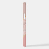 Aangepast tapmauve Roos met blindroze marmer iPhone Hoesje (Rechterkant)