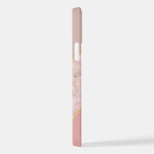 Aangepast tapmauve Roos met blindroze marmer iPhone Hoesje (Rechterkant)