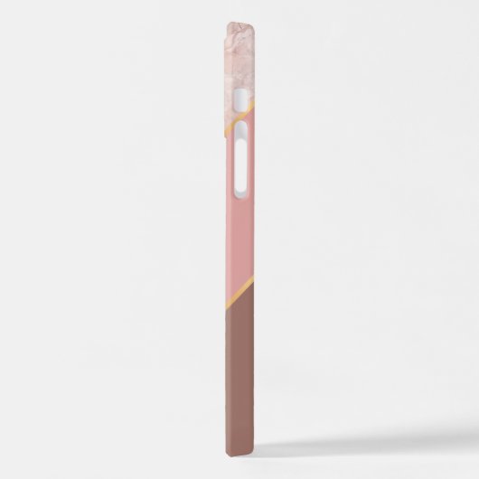 Aangepast tapmauve Roos met blindroze marmer iPhone Hoesje (Linkerkant)