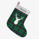 Aangepast Tartan Clan Duncan Green Paars Grote Kerstsok (Voorkant (Hangend))
