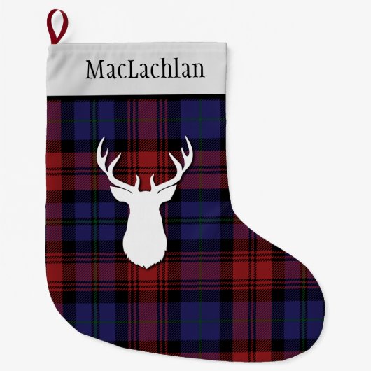 Aangepast Tartan Clan MacLachlan Pset Grote Kerstsok (Voorkant)