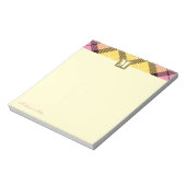 Aangepast Tartanleder-tekenmonogram voor tapepanne Notitieblok (Linkerzijde)