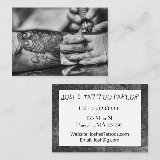 Aangepast Tattoo artistiek Visitekaartje (Voorkant / Achterkant)