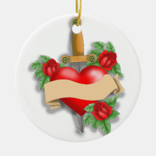 Aangepast Tattoo hart Keramisch Ornament