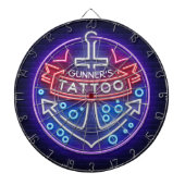 Aangepast Tattoo kopen Nautical Neon Sign Style Dartbord (Voorkant)