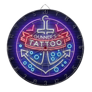 Aangepast Tattoo kopen Nautical Neon Sign Style Dartbord