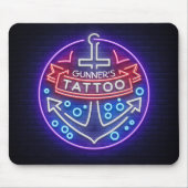 Aangepast Tattoo kopen Nautical Neon Sign Style Muismat (Voorkant)