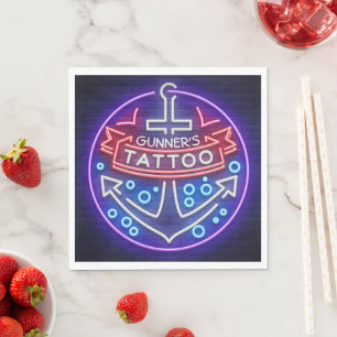 Aangepast Tattoo kopen Nautical Neon Sign Style Servet