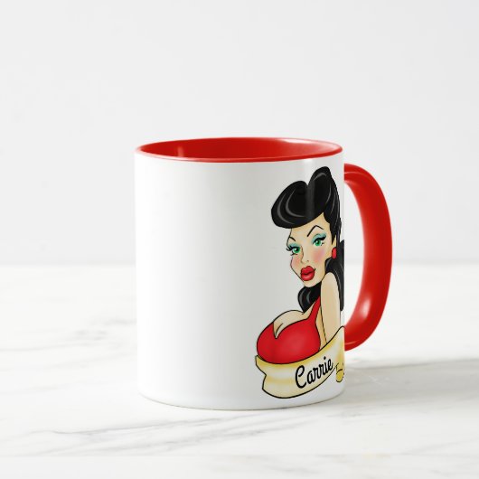 Aangepast Tattoo voor het uitvinken van Retro Mok (Voorkant rechts)