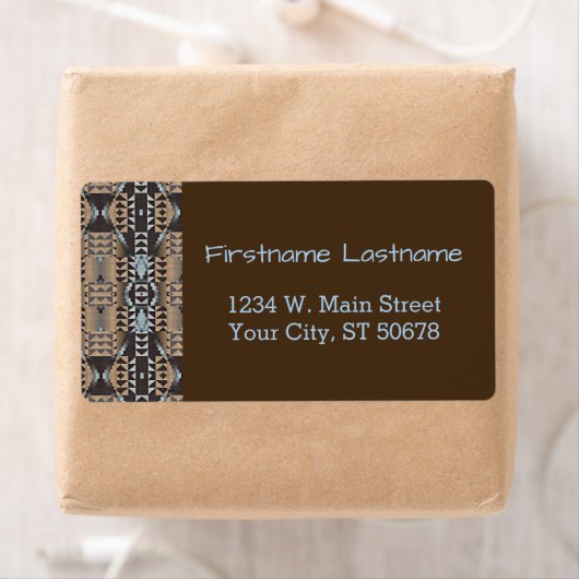 Aangepast Taupe Beige Brown Light Grey Blue Mosaic Etiket (Insitu)