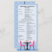 Aangepast Tea Party-programma Programmakaart (Voorkant / Achterkant)