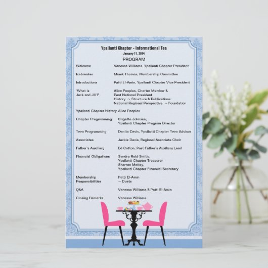 Aangepast Tea Party-programma V2 Briefpapier (Staand voorkant)