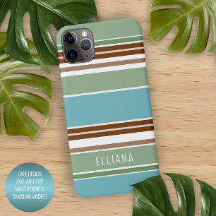Aangepast Teal Blauwe Salie Groene Bruine Ivoren S iPhone 16 Pro Max Hoesje