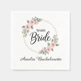 Aangepast Team Bruid Afscheidscadeau Roze Bloemen Servet