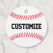 Aangepast team of afspeelnaam van Baseball Party Bedankjes Labels (Achterkant)