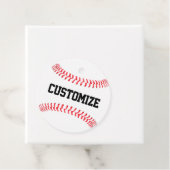 Aangepast team of afspeelnaam van Baseball Party Bedankjes Labels (In situ)