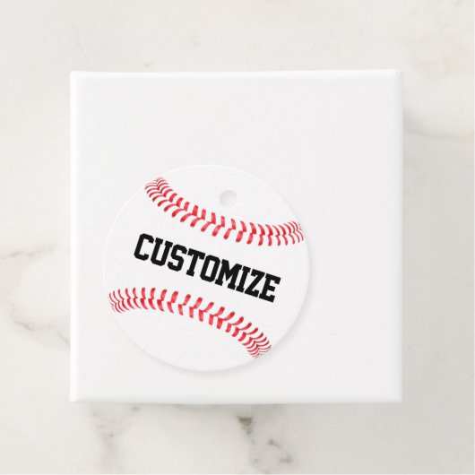 Aangepast team of afspeelnaam van Baseball Party Bedankjes Labels (In situ)