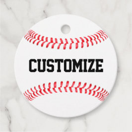 Aangepast team of afspeelnaam van Baseball Party Bedankjes Labels