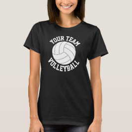 Aangepast team voor zwarte en witte volleybal Naam T-shirt
